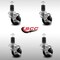 Service Caster 3'' SS Phenolic Swivel 1-5/8'' Expanding Stem Caster Set with Brake, 4PK SCC-SSEX20S314-PHS-TLB-158-4 - alternate 3